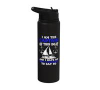 Boat Captain Boater Husband Sailing Sailor Seafarer Stainless Steel Insulated Water Bottle