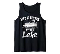 Boat Captain Life is Better At The Lake Pontoon Boating Tank Top