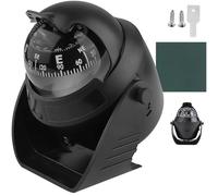 Boat Compass Marine Dash Mount with LED, Car Compass Multifunctional Navigation, Boat Compass Flush Mount Compass with Adjustable Sun Visor for Cars, Boats, Trucks, Caravan, Vehicles (Black)