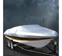 Boat Cover 11 22ft V Shaped Yacht Dust Cover Rainproof Sunscreen Hull Protective Cover Oxford Fabric Anti Aging Taffeta 190T Material for Outdoor Yachts Black White Multiple Sizes (Black)