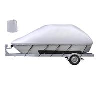 Boat Cover 14-28FT V Hull Waterproof Boat Cover 3Layer Oxford Fabric All-Season Protection With Storage Bag 5Pcs Adjustable Straps(14-16FT (427-488cm))