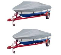 Boat Cover 2pcs Grey Polyester 519-580x294cm Waterproof Heavy-Duty All-SeasonKit