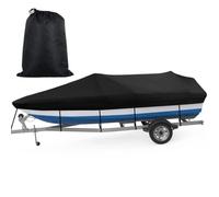 Boat Cover Fitting 14-16 Ft Length and 90 in Width, All-Weather Mooring, Trailering Cover Intended for Outboards, I/O Bass Boats, and V-Hull Runabouts