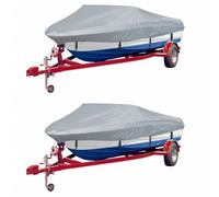 Boat Cover Grey Polyester 427-488cm x 229cm Waterproof Heavy Duty 2pcs with Bag