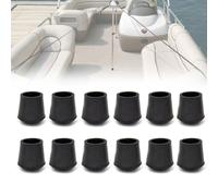 Boat Cover Support Pole Bottom End Cap - 7/8" Rubber Top, Boat Accessories, 12 Pcs (Black)
