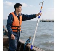 Boat Cover Support Poles for Outdoor Use, Telescopic Docking Hooks, Water Lifeguard Bar for Stabilizing Mooring Lines and Hanging Lights