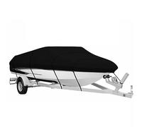 Boat Cover, Watercraft Cover 11ft - 22ft 300D Trailerable Boat Covers 190T Waterproof Rain Proof Sunproof UV Protector Speedboat Cover Fishing Ski(17-19FT 600x300cm)