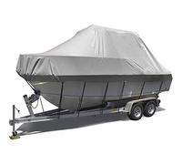 Boat covers 11-24ft Tear Resistance Marine Grade 210D V-Hull Tri-Hull Runabout (Grey 17)