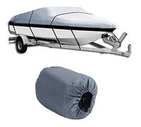 Boat covers 17-19ft 210D PU Coated Fabric Trailerable V Shape Gray Ship Accessory Boat Outdoor Cover