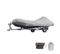 Boat covers Heavy Duty Trailerable Marine Grade 420D Cloth (Gray 14~16ft)