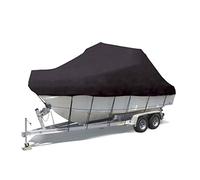 Boat covers Large Tear Resistance 600D Trailerable Runabout Protect The Ship From Any Harm(Black 17~19ft)