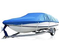 Boat covers Outdoor Tent Trailerable 11-24FT 210D Heavy Duty with Sun Protection Marine Grade Polyester V-Hull Tri-Hull Runabout (Blue
