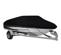 Boat covers Trailerable 11-24FT 210D with Protection Marine Grade Polyester V-Hull Tri-Hull Runabout (Black 14to16FT)