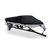 Boat covers Trailerable 17-27FT Large 210D for V-Hull Runabout with Fixed Rope and Storage Bag (Black 25to27FT)