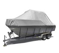 Boat covers Trailerable 600D Marine Grade Protected for V-Hull Tri-Hull Runabout Jumbo Boat (Grey 17to19FT)