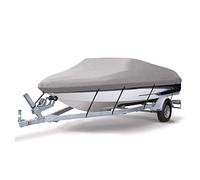 Boat covers Trailerable Cover 600D Marine Grade Runabouts Outboards Cover Storage Package Include (Grey 21~24ft)