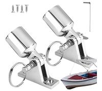 Boat Deck Hardware, Deck Hinge - 2 Pairs Bimini Top Bracket with Eye End Caps | Yacht Parasol Fitting, High Performance Installation Tools for Yacht and Boat