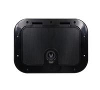 Boat Deck Plate Cover Marine Access Lid Cover Panel with Hinged Lid Raised Flange Central Pull Loop Latch Construction pre Drilled Mounting Holes, Black, Without Lock
