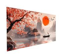 Boat Diamond Art Kits Adults, Tree Diamond Painting Kit, Round Full Drill Paint by Numbers for Adults 20 x 40Inch, Crystal Art Rhinestones Embroidery Cross Stitch Artwork, Room Decor Gifts Model-14132