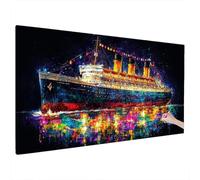 Boat Diamond Painting Kit for Adults, Large Diamond Art for Adults Abstract Pattern with Square Full Drill, DIY Crystal Art and Crafts for Beginners, Autumn Home Decor, Gifts for Women 70x30cm X-45