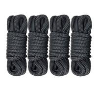Boat Dock Line Rope Double Braid Nylon Boating Dock Lines Rope Mooring Rope Ultra Strong and Soft Anchor Rigging Line Boat Accessories,16.5ft,3/8inch(4pcs)