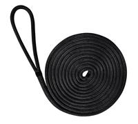 Boat Dock Lines Double Braided Nylon Boat Rope for Docking Marine Mooring Ropes Dock Lines with 12" Eyelet (D: 3/8 inch, L: 25ft, 1pcs)