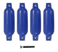 Boat Fender 4pcs Blue PVC 41 x 11.5 cm High-Gloss Inflatable Mooring Bumper Set