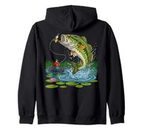 Boat Fishing Humor Big Mouth Bass Fish Lover Fishermen Gifts Zip Hoodie