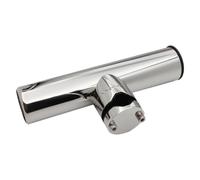 Boat Fishing Rod Rack - Polished Steel Clamp, Rotating Grip Support, Rail Bracket Fixture | Inshore Drift Outings, Offshore Trolling Runs, For Pier Shoreline Casting Coastal Marina Trips