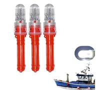 Boat Flares, 2025 New Coast Guard Approved Waterproof Boat Flares, Multicolor Electronic Distress Flare Strobe Signals for Boats, Buoys, Fishing Nets (Red 3Pcs)