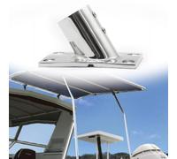 Boat Hand Rail Base, 316 Marine Square Bottom Pipe Seat 60 Degree Pipe Seat Awning Handrail Bottom For Yachts Inflatable Boats, Silver(25mm)