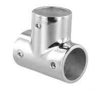 Boat Handrail Fitting, 3-Way Pipe Connector, Tee Split 316 Stainless Steel Tube Tee Connector Fits for Outdoor Yacht Boats(25MM)