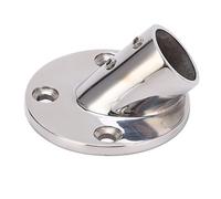 Boat Handrail Round Base Fitting 316 Stainless Steel Marine Hardware 25mm 1in Tube for Yacht Guardrail (45°)