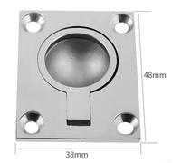 Boat Hatch Latch with Flush Mount Lifting Ring Pull Handle Made from 316 Stainless Steel for Rust Resistance and Durability in Marine Use (48 * 38MM)