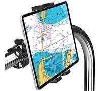Boat Helm Tablet Mount Holder, Marine Pole Rail Phone iPad Holder, Boat Handle Bar Post Rod Clamp with 360° Rotation for iPad Pro 12.9 Air Mini, Galaxy Tabs, iPhone, More 4-13" Cellphones and Tablets