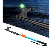 Boat Hook Boating Poles with Luminous Bead, Adjustable Metal Boat Hook Pop The Clip Open, Floatable Push Pole for Docking/Mooring/Towing Ropes(Blue,64.5-130cm/25.4"-51.2")