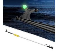 Boat Hook Boating Poles with Luminous Bead, Adjustable Metal Boat Hook Pop The Clip Open, Floatable Push Pole for Docking/Mooring/Towing Ropes(Silver,102-350cm/40.2"-137.8")