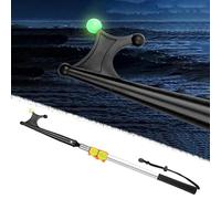 Boat Hook Boating Poles with Luminous Bead, Adjustable Metal Boat Hook Pop The Clip Open, Floatable Push Pole for Docking/Mooring/Towing Ropes(Silver,102-240cm/40.2"-94.5")
