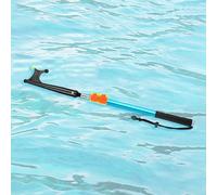 Boat Hook Floatable Extension Boat Push Pole, Clip Open Boating Hook with Luminous Bead & Grip, Black, Blue, Silver Locking Rescue Hook for Mooring(Blue,64.5-130cm/25.4"-51.2")