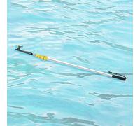 Boat Hook Floatable Extension Boat Push Pole, Clip Open Boating Hook with Luminous Bead & Grip, Black, Blue, Silver Locking Rescue Hook for Mooring(Silver,102-350cm/40.2"-137.8")