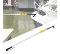 Boat Hook Floatable Illuminated Boat Hook Pole, Aluminum Alloy Docking Stick 25-212 inch, Black, Blue, Silver Telescopic System Boating Poles(Silver,102-350cm/40.2"-137.8")