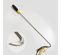 Boat Hook Sharp Gaff Hook w/Stainless Steel Gig Hooks, 24/28/ 32/34/ 36/40 in Boat Hook Pole, Heavy Duty Docking Stick with Rubber Nonslip Handle(60cm/24")