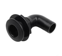 Boat Hose Pipe 90 Degree Elbow Drain Outlet with Barbed Tail and Check Valve, Nylon Component for Secure and Leak Resistant Bilge Systems (Black)