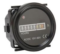Boat Hour Meter, Mechanical 2.4in Diameter, 10-60V AC or DC, Maximum 99999.99H - High Accuracy, Durable Plastic Material, Ideal for Boats and Vehicles