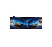 Boat in Blue Water Printed bow headband, a fashionable turban headband with elasticity, suitable for newborns and infants