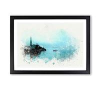 Boat in Hallstatt Austria in Abstract Framed Print | A2 Black Framed Wall Art | Ready to Hang | Abstract Vehicle Picture | Living Room Bedroom Lounge Office