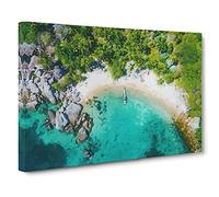 Boat in Ko Tao Thailand Canvas Print | Gallery Wrapped 30mm Frame Wall Art | 30x20 inches | Ready to Hang | Modern Seascape Picture | Living Room Bedroom Lounge Office