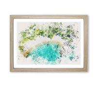 Boat in Ko Tao Thailand Watercolour Framed Print | A2 Oak Framed Wall Art | Ready to Hang | Modern Vehicle Picture | Living Room Bedroom Lounge Office