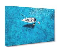 Boat In The Balearic Islands Canvas Print | Gallery Wrapped 30mm Frame Wall Art | 30x20 inches | Ready to Hang | Modern Seascape Picture | Living Room Bedroom Lounge Office
