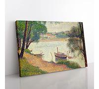 Boat in The Lake by Georges Seurat Canvas Wall Art Print 30x20 Inch